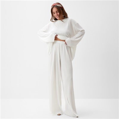 Костюм женский (блуза, брюки) MIST Classic collection, размер 40-42, белый