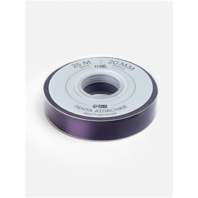 Лента атласная TEIRA, двухсторонняя, 20 мм, 25±1 м, фиолетовая №476
