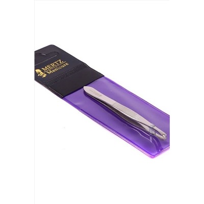 Mertz Пинцет косметический скошенный 210 N, серебристый, 8 см KRISTALLER, 1124384