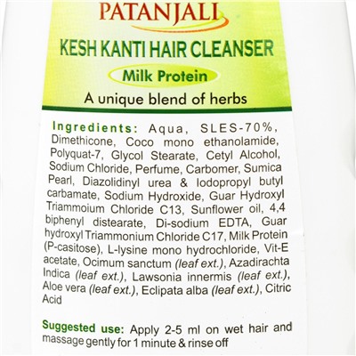 Patanjali Kesh Молочный Протеин Шампунь для Волос 200 мл