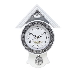 УЦЕНКА Часы настенные, серия: Маятник, «Белый домик», дискретный ход, 40×29 см, d=16 см