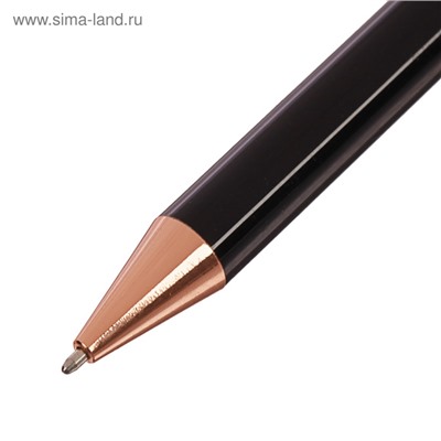 Ручка подарочная, шариковая «Галант» в кожзам футляре, поворотная, чёрно-золотистый корпус
