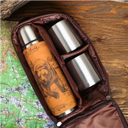 Подарочный набор «Медведь и собаки»: термос 500 мл, кружка 2 шт. × 170 мл