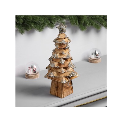 Фигура деревянная «Ёлочка», 33×17×17 см, 50 LED, батарейки AAx2 (не в комплекте), свечение теплое белое