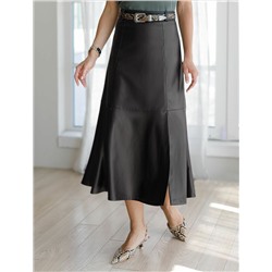 Расклешенная юбка из искусственной кожи
