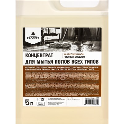 Универсальное средство для мытья полов Multipower Floor, 5 л