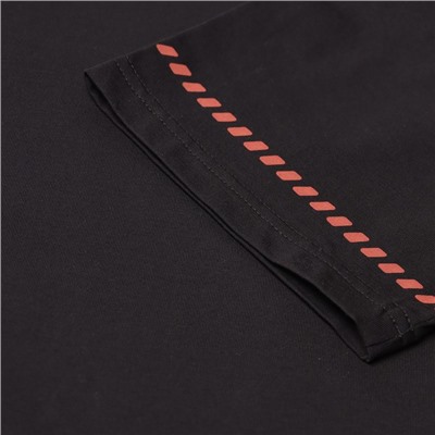 Футболка женская с красным кантом Basic line чёрная, размер 44