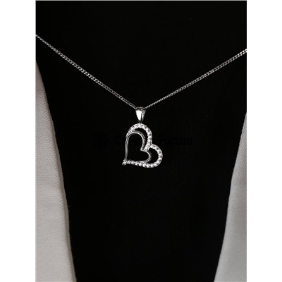 Подвеска из серебра с фианитами родированная 925 пробы 403012-488р