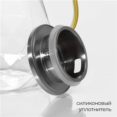 УЦЕНКА Кувшин с металлической крышкой "Богема. Грани" 1,8 л