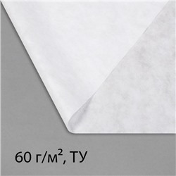 Материал укрывной, 5×3.2 м, плотность 60 г/м², спанбонд с УФ-стабилизатором, белый, Greengo, Эконом 30%