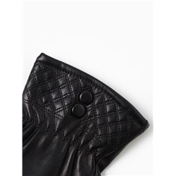 Перчатки женские с пуговками, безразмерные, с меховым утеплителем, цвет чёрный