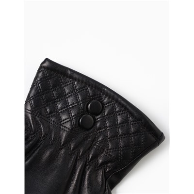 Перчатки женские с пуговками, безразмерные, с меховым утеплителем, цвет чёрный