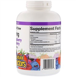 Natural Factors, 100% Natural Fruit Chew Vitamin C, Blueberry, Raspberry and Boysenberry, 500 mg, 180 Chewable Wafers