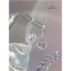 Серьги с сердечком из камушка