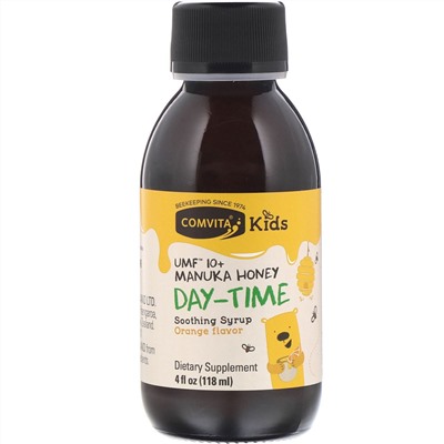Comvita, Comvita Kids, Day-Time Soothing Syrup with Ivy Leaf, UMF 10+ Manuka Honey, Orange Flavor, 4 fl oz (118 ml)