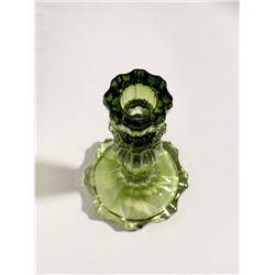 Стеклянный подсвечник на 1 свечу «Бутон на ножке», зелёный, d=2 см, 8×8×15 см