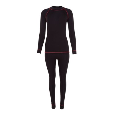 Термобельё женское (джемпер, легинсы), чёрное, красное, размер 44