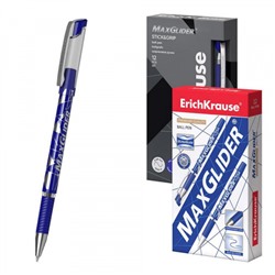 Ручка шариковая 0.7 мм "MaxGlider® "45213 синяя с резиновым хватом технология ультраскольжения ErichKrause
