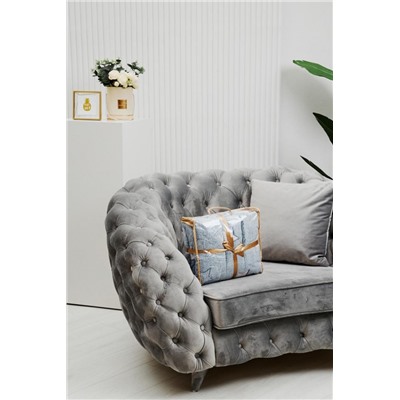 Плед велсофт 1P-179 ЗВЕЗДЫ (Серый)