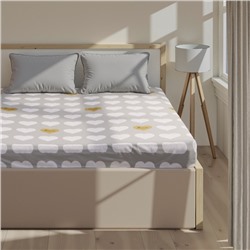 Простыня на резинке 1.5-спальная «Этель» Heart, 140×200+25, бязь