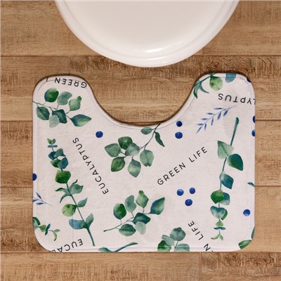 Коврик для ванной «Этель. Эвкалипт», 50×40 см, велюр