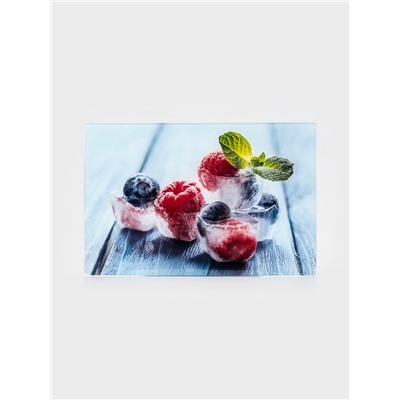 Доска разделочная Доляна «Ледяная свежесть», 30×20 см, стекло