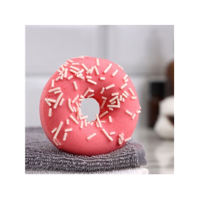 Бомбочка для ванн «красный пончик с кокосовой посыпкой» 85 г