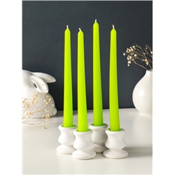 Набор свечей античных, 2.3×24.5 см, 5 ч, 55 г, 4 шт., зелёный