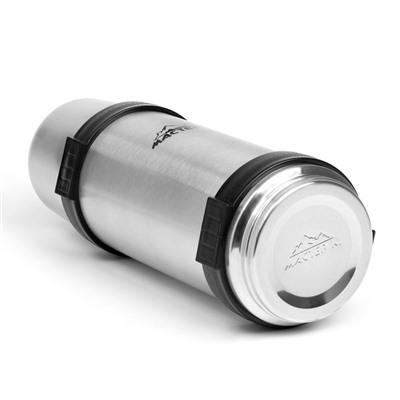 Термос, 1 л, Тропа "Мастер К", с двумя кружками, сохраняет тепло 24 ч