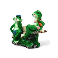 Садовая фигура из полистоуна «Лягушки на качелях», 37×17×38 см