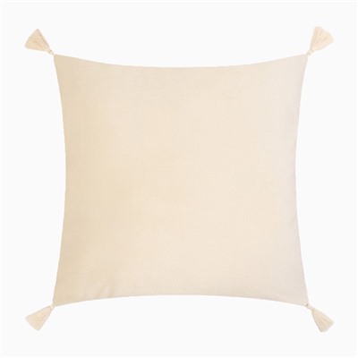 Набор декоративных наволочек Этель с кисточками, цвет молочный, 45×45 см - 2 шт., полиэстер, велюр