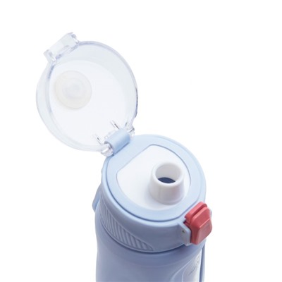 Бутылка для воды, 400 мл, 19.5×7×5.2 см, стеклянная, голубая