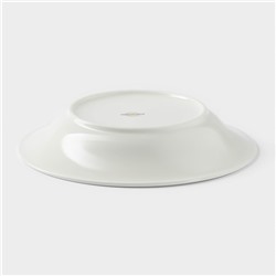 Тарелка глубокая Magistro La Perle, 580 мл, d=22 см, утолщённый край, фарфор, белая