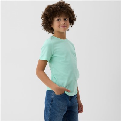 Футболка детская MINAKU: Basic Line, рост 128 см, бирюзовая