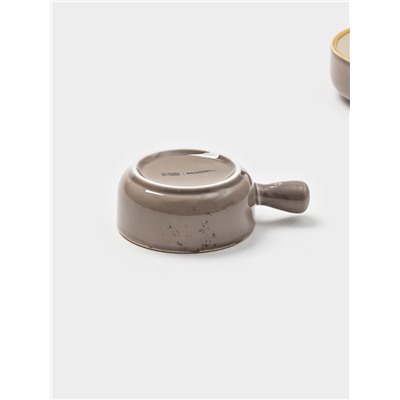 Кокотницы Magistro «Церера», набор 2 шт., 100 мл, d=7.5 см, фарфор, коричневые