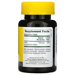 Nature's Plus, йодид калия, 150 мкг, 100 таблеток