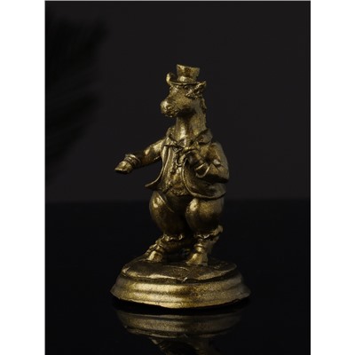 Фигурка гипс «Конь на пьедестале», 9.5 см, латунь