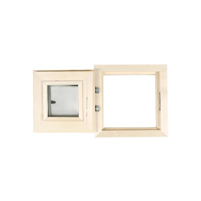 Деревянное окно для бани, 30×30 см, стеклопакет