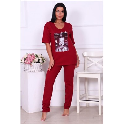 Пижама 57040 (Бордовый)