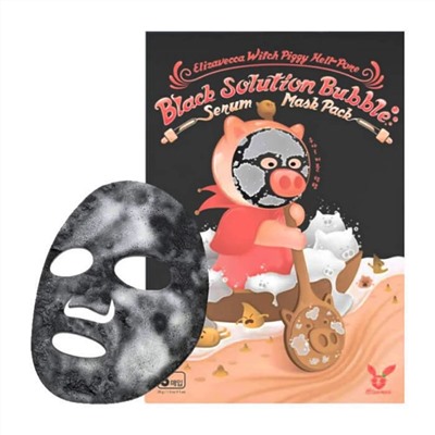 Elizavecca Маска пузырьковая для лица с порошком чёрного угля / Black Solution Bubble Serum Mask Pack, 28 мл 15526