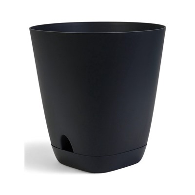 Горшок для цветов «Гранд», 15 л, d=29.5 см, h=31 см, пластиковый, с прикорневым поливом, графитовый