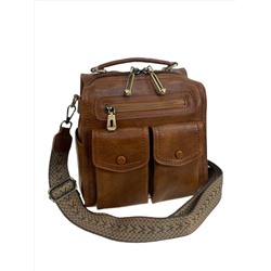 Женская сумка - рюкзак из искусственной кожи, цвет шоколад