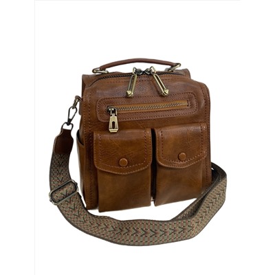 Женская сумка - рюкзак из искусственной кожи, цвет шоколад