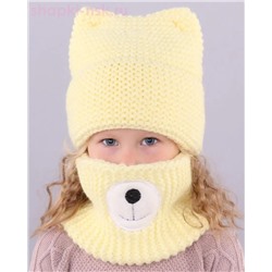 18-11-L Комплект для девочки флис (шапка+снуд) (48-50)