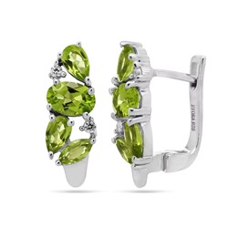 Серьги из серебра перидот, Жади