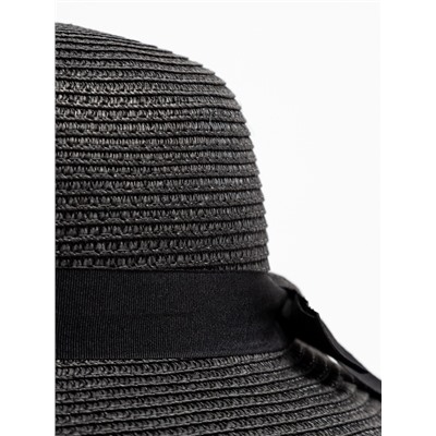 Шляпа женская MINAKU Summer joy с бантом размер 56-58, чёрная