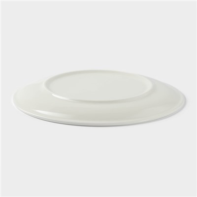 Тарелка Доляна White Label, d=20 см, фарфор, белая
