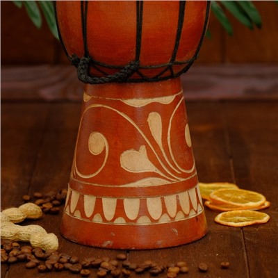 Сувенирный музыкальный инструмент барабан джембе «Светлый», 30×17×17 см, МИКС