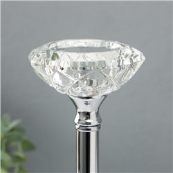 Подсвечник на 1 свечу «Кристальная чаша», d=5 см, под серебро, 9×9×27 см