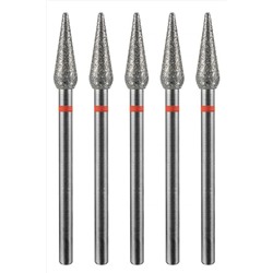 Manita Professional Фреза алмазная капля большая для аппаратного маникюра 856.104.260.120.040 ФАК-4,0 12М, красная насечка, ø 4,0 мм, 5 шт. KRISTALLER, 1231197